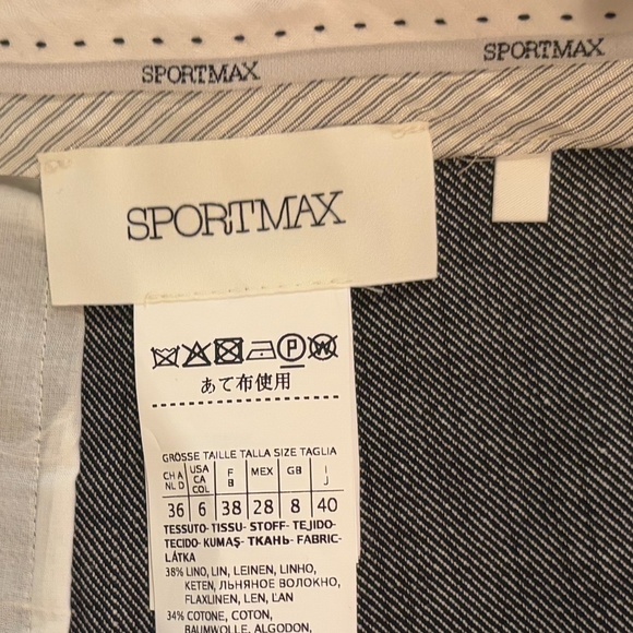 MaxMara SportMax Gray/Black Stretch Linen/Cotton Bermuda Capri Shorts - Picture 7 of 11